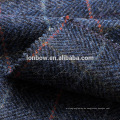 Blauer Check Lammfell Tweed Flanell Hut Stoff bereit Lager